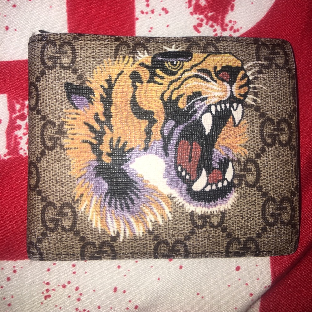 Gucci lion  Leather Wallet